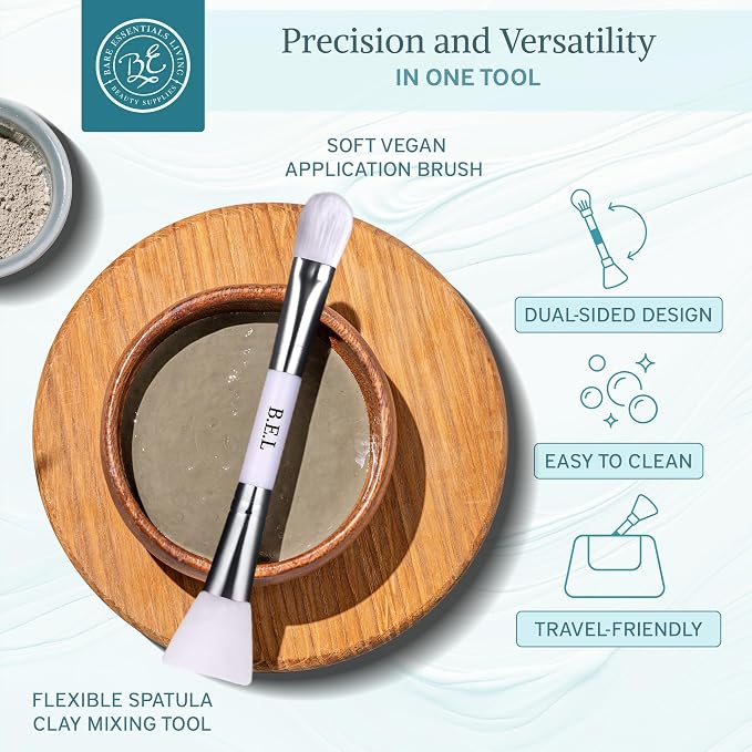 Bare Essentials Living Clay Face Mask Brush Dual Soft Silicone Face Mask - Image 2