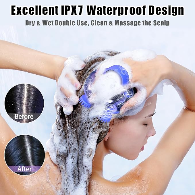 Scalp Massager Electric, Portable Scalp Massager Tool, Waterproof Head Massage - Image 4