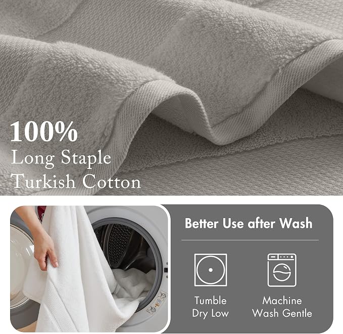 Madison Park Turkish 100% Cotton 600Gsm Luxury Premium Thick Soft Abosorbant - Image 5