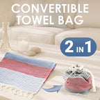 ATANI Turkish Beach Towel, Converts to a Bag, Oversized 100% Cotton Bath Towels - Image 2