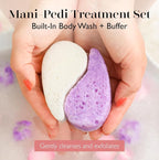 Spongellé Essentials Lavender Fields Mani/Pedi Buffer | Exfoliating Foot & Nail - Image 2