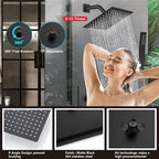 Midanya Shower System with Tub Spout, Bathtub Shower Faucet Set with Square - Image 8