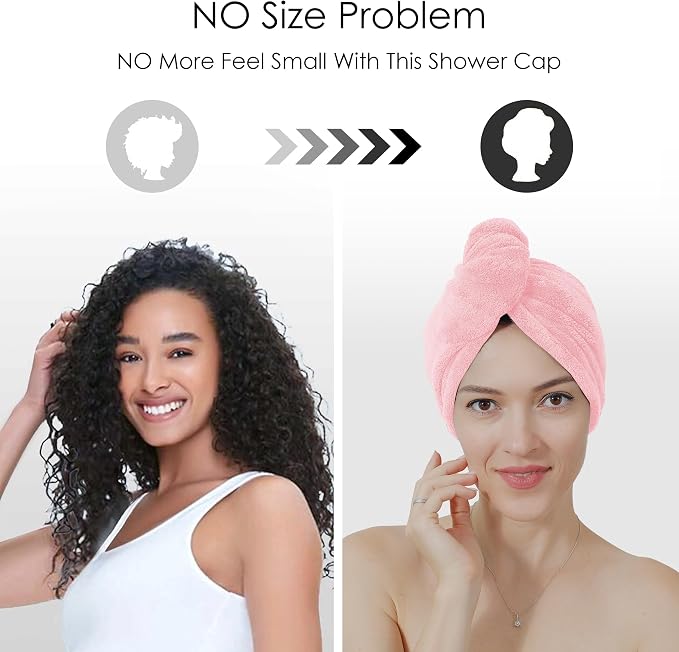 TENSTARS 5 Pack Thicken Microfiber Hair Towel Wrap - Image 3