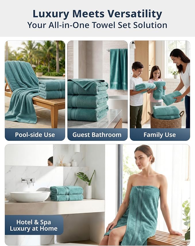 LANE LINEN 100% Pure Cotton Bath Sheets - Image 7
