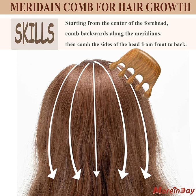 Wooden Scalp Massager Comb, Loc Comb - Image 3