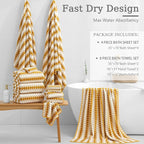4 Piece Bath Towel Set Oversized Bath Sheet 35"x70" Bathroom Towel Extra Large - Image 4
