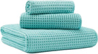 MICROFI Microfiber Waffle Bath Towels, 3 Pieces, Fast Drying, Lint Free by Unknown