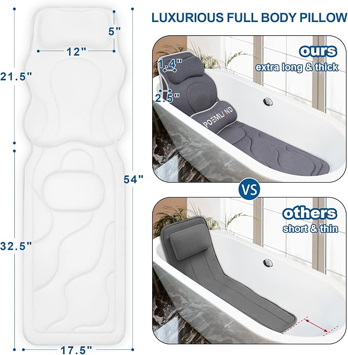 Poemland Full Body Bath Pillow for Tub - Image 4