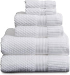 NY Loft 100% Cotton 6 Piece Bath Towel Set | White Towels | Oeko-TEX® Standard by NYLoft