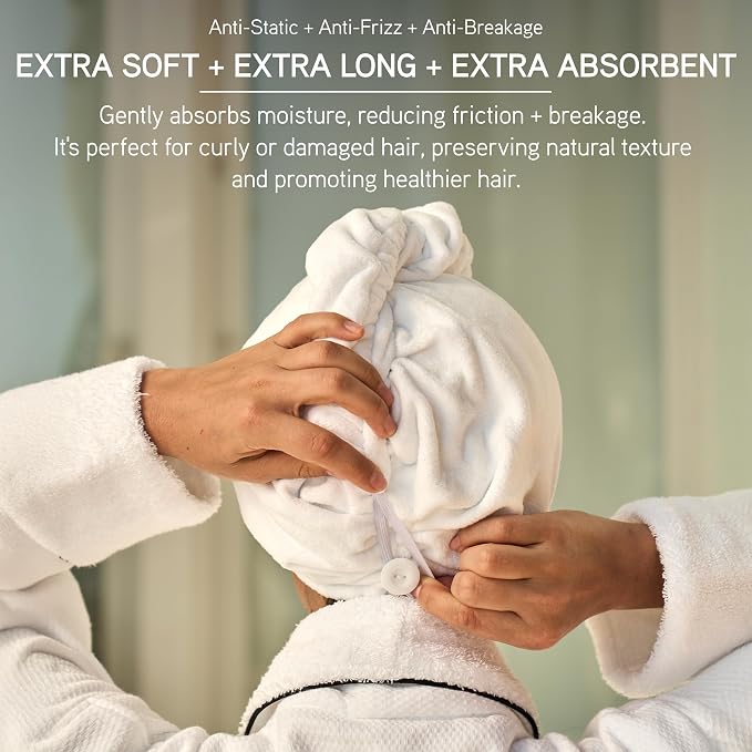 ILES FORMULA Hair Turban Towel – Ultra-Soft Microfiber Hair Towel Wrap - Image 4