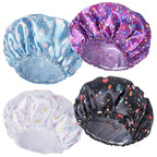 Shower Caps for Women, Double Layers Shower Cap Reusable Waterproof, Bathing by CHFONGDIRECT