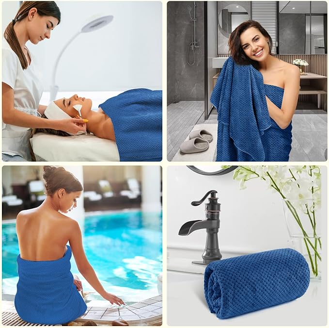 HOMEXCEL 6 Pack Bath Towel Set, Microfiber Ultra Soft Highly Absorbent Bath - Image 8