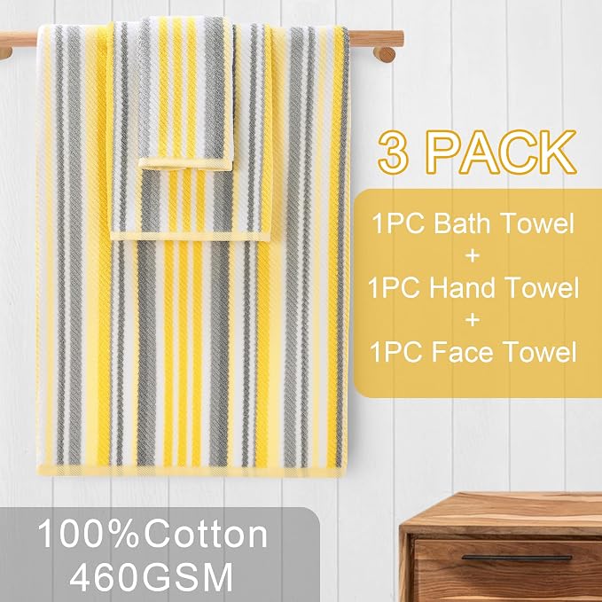 Bath Towels with Hanging Loops, Quick Dry, Absorb & Lightweight, 1 Bath 28"x52" - Image 3