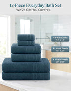 CASA PLATINO 100% Luxury Cotton Bathroom Towels Set - Image 3