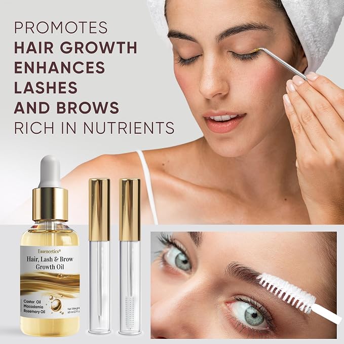 Castor Oil Organic Cold Pressed Unrefined Glass Bottle, Eyebrow Eyelash Growth - Image 3