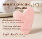 Rose Quartz Gua Sha Facial Tool Heart-Shaped Crystal - Image 3