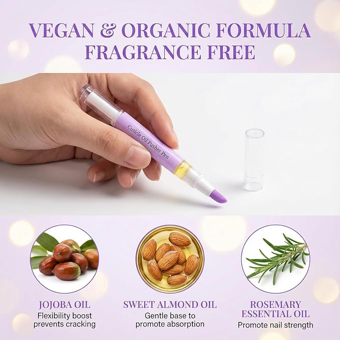 Ceramic Cuticle Pusher & Nail Oil Pen, 2-in-1 Nail Care Tool, Gentle Hangnail - Image 2