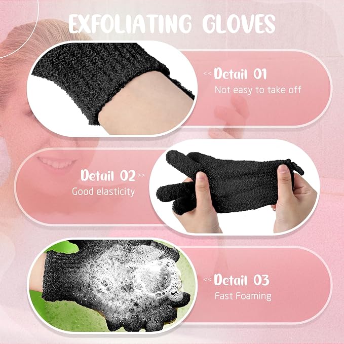 Didaey 104 Pcs Exfoliating Glove Bulk Shower Gloves - Image 5