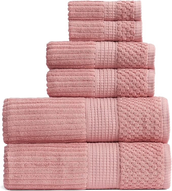 Springtree Home 100% Cotton Bath Towel Set | 6 Piece Set | Absorbent & by SpringtreeHome