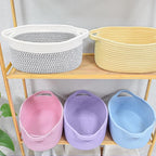 ABenkle Small Basket, Rope Room Shelf Storage Basket, Cat Dog Toys Basket Chest - Image 7