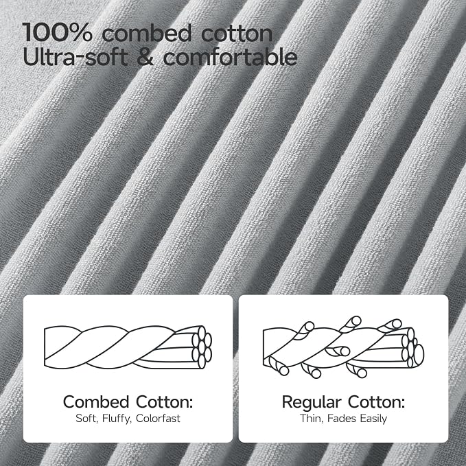 ecolook Bath Towels Set of 4, 100% Cotton, 27 x 55 Inches, Quick-Drying & - Image 7
