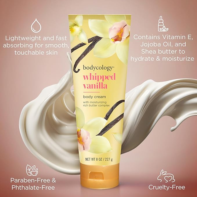 Bodycology Shea Butter Body Cream, Whipped Vanilla, 8 oz - Image 4