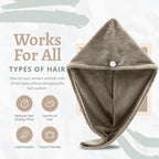 Microfiber Hair Towel Wrap, Hair Turban Towel Super Absorbent Twist Turban Dry - Image 3