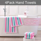 VOOVA & MOVAS Cotton Hand Towels Set of 4, Soft & Absobent & Lightweight - Image 3