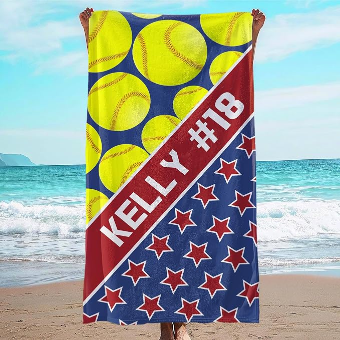 Personalized Beach Towel With Name, Custom Beach Towel with Text, Customized by JML