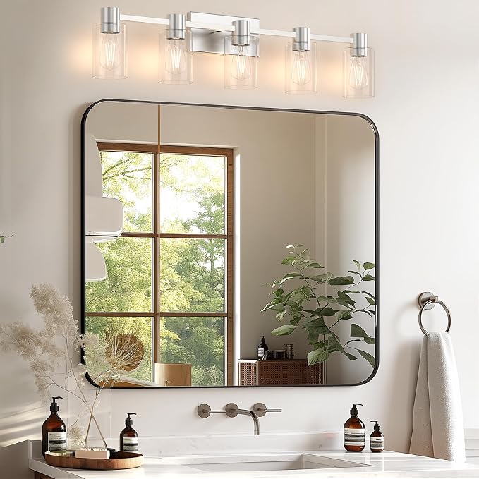 5-Light Modern Vanity Light Fixtures Over Mirror, Brushed Nickel Bathroom Light - Image 7