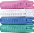 HOMEXCEL Waffle Bath Towels 4 Pack, Premium Microfiber Beach Towels, Ultra Soft by HOMEXCEL