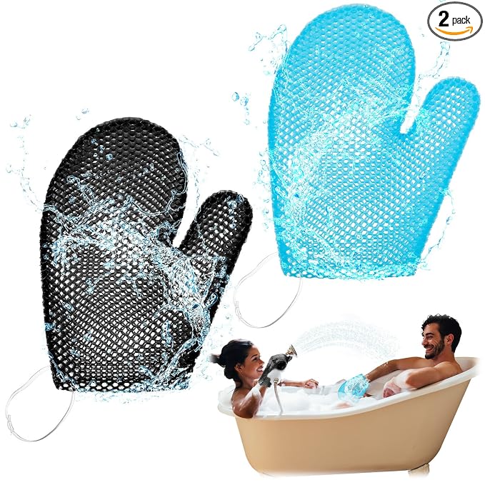 Karenhi 2 Pcs Honeycomb Exfoliating Glove Bath Mitt Body Spa Scrubber, by Karenhi