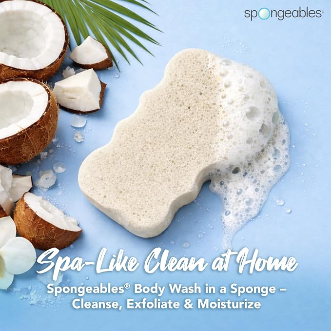 Spongeables Body Wash in a 20+ Wash Sponge, Coconut Colada - Image 2