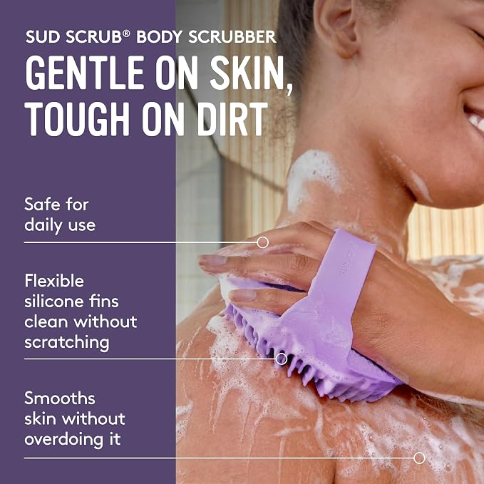 Sud Scrub® Antimicrobial Silicone Body Scrubber, Exfoliating Body Brush - Image 3
