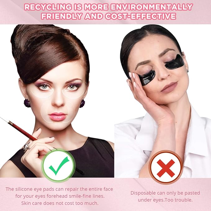 Syhood 12 Pieces Silicone Eye Wrinkle Pads Anti Aging Silicone Pads Reusable - Image 4