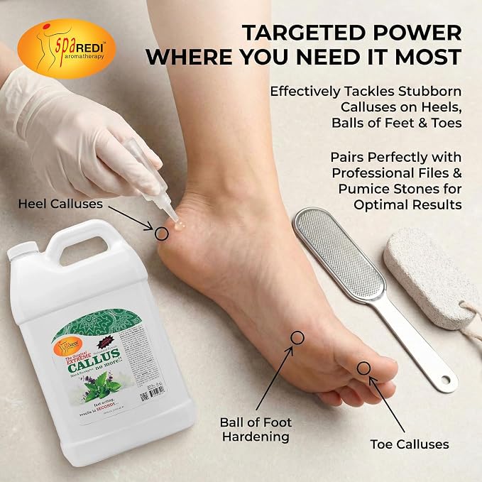 SPA REDI - Callus Remover for Feet Gel, Mint and Eucalyptus, 128 Oz - - Image 4