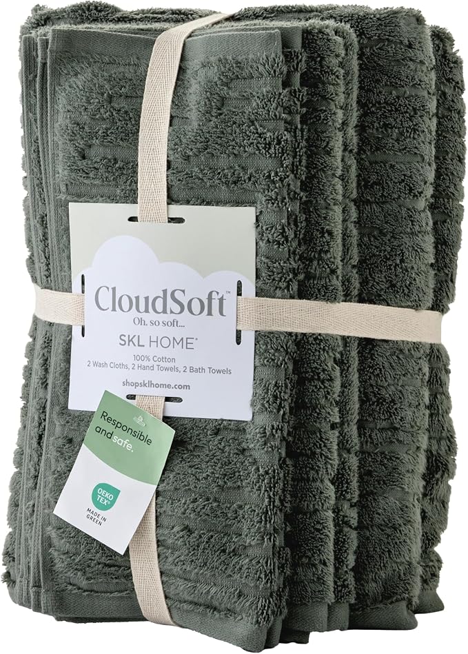 SKL Home CloudSoft 100% Cotton Luxury 6-Piece Towel Set, 600 GSM, Ultra Plush & - Image 7