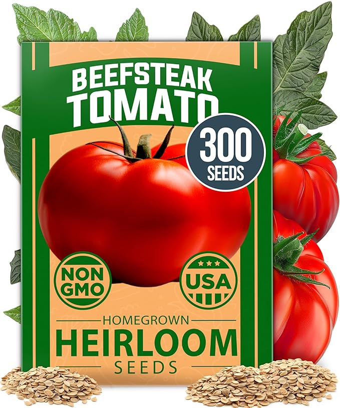 HOME GROWN Beefsteak Tomato Seeds 300+ Heirloom Non-GMO Seeds by HOMEGROWN
