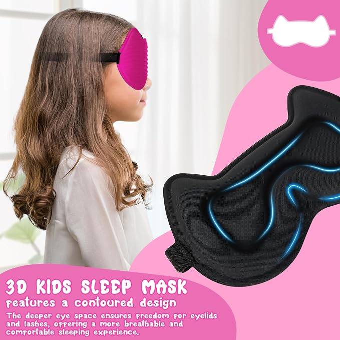 Kids Sleep Mask Eye Mask: 3D Contoured Cup Sleeping Masks, Blindfold - Image 5