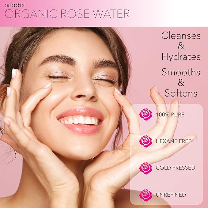 PURA D'OR 4 Oz Organic Rose Water Toner - Image 3