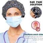 2 Pack Satin Lined Bouffant Scrub Caps - Image 6