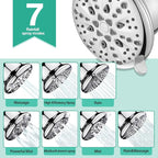 Cobbe Filtered Shower Head, 7 Modes High Pressure Shower Heads - Image 4