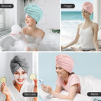 TENSTARS 5 Pack Thicken Microfiber Hair Towel Wrap - Image 7