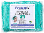 ProtectX 100-Pack Green Disposable Hair Nets, Elastic Head Cover, Bouffant Caps - Image 4