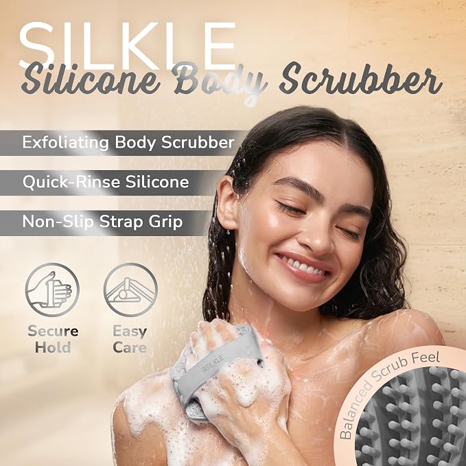 SILKLE Silicone Body Scrubber – Gentle Exfoliating Shower Scrubber - Image 2