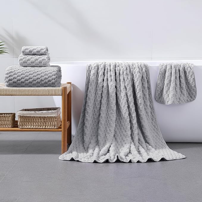 Extra Large Bath Towel Set of 6, Oversized Bath Sheet Super Soft Highly - Image 2