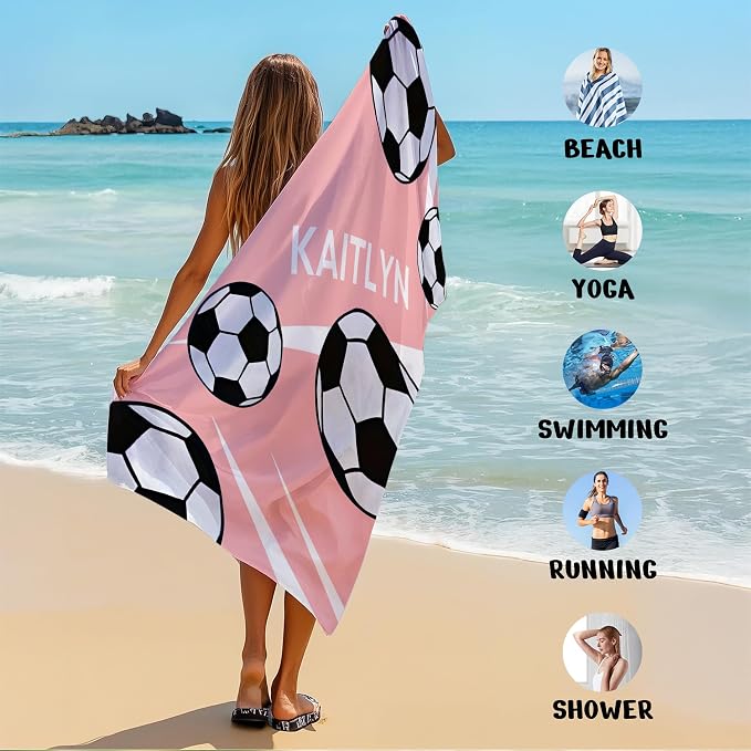 Personalized Beach Towel With Name, Custom Beach Towel with Text, Customized - Image 6