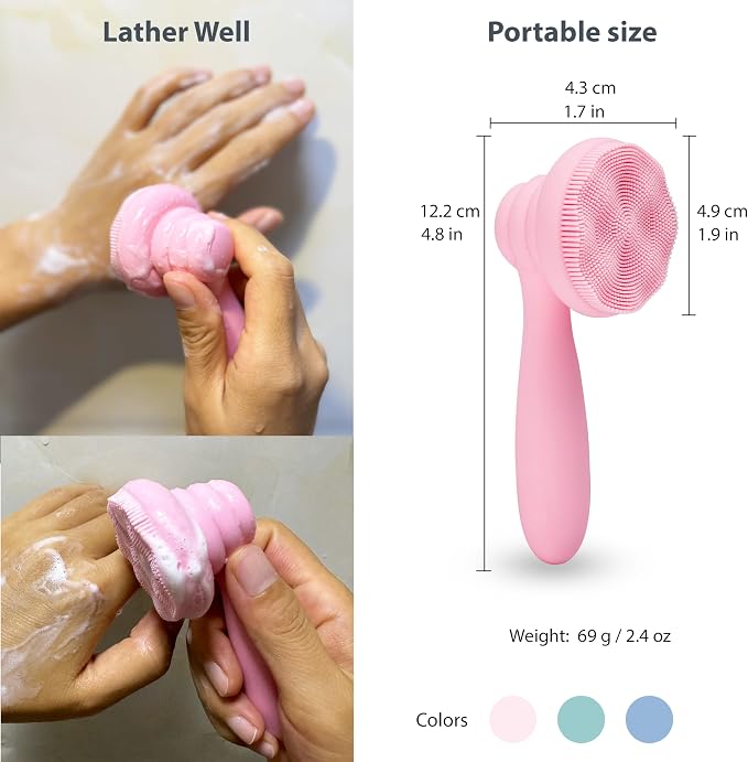 2 PC Silicone Facial Cleansing Brush Facial Scrubber Manual Exfoliating Facial - Image 4