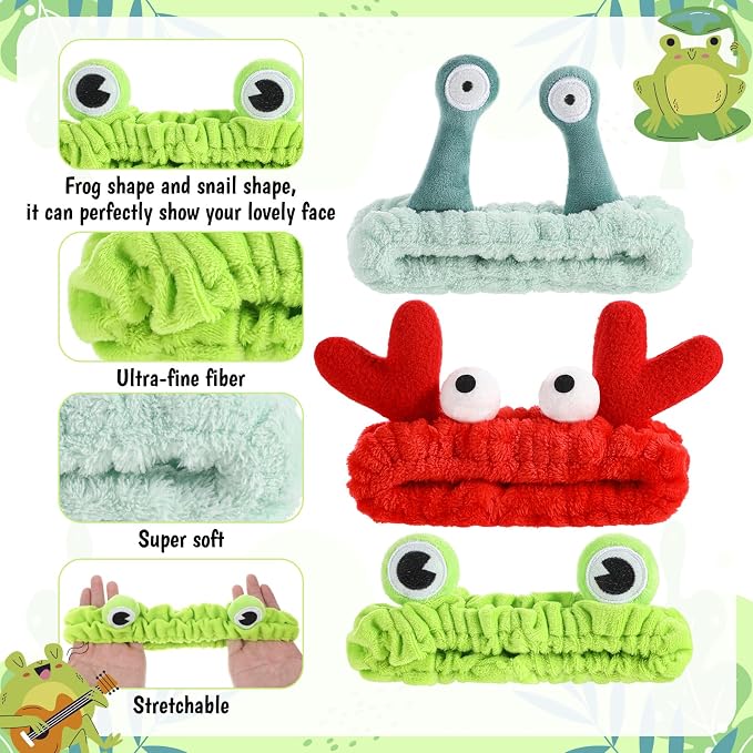 3Pcs Face Wash Headband Cute, Soft Spa Headband - Image 4