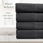 Springtree Home 100% Cotton Bath Towel Set of 4 | Super Soft & Absorbent - Image 2